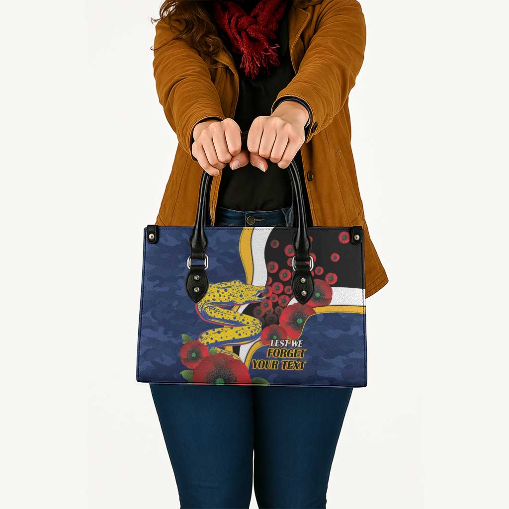 Parramatta Eels ANZAC Personalised Leather Bag Lest We Forget Poppy Camo