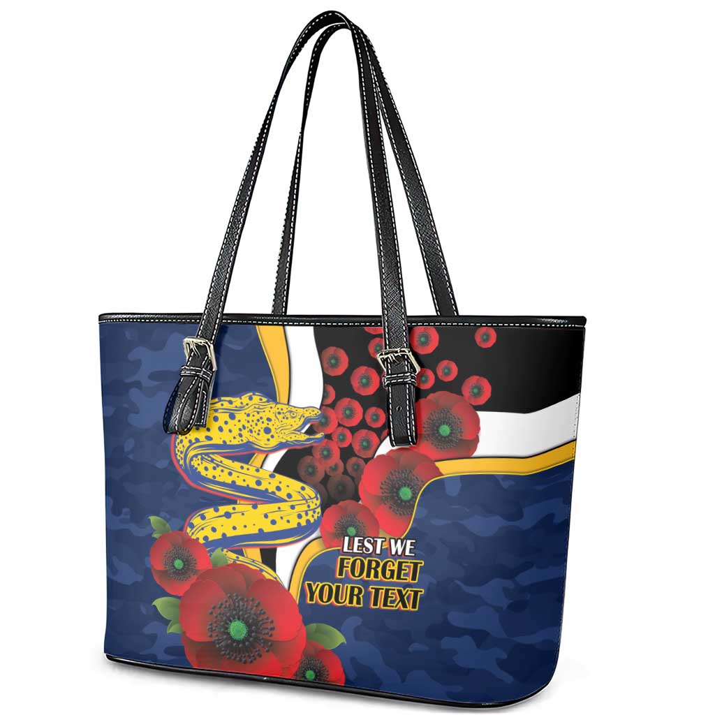 Parramatta Eels ANZAC Personalised Leather Tote Bag Lest We Forget Poppy Camo