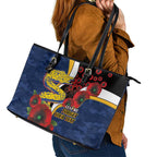Parramatta Eels ANZAC Personalised Leather Tote Bag Lest We Forget Poppy Camo