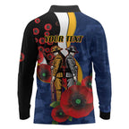 Parramatta Eels ANZAC Personalised Long Sleeve Polo Shirt Lest We Forget Poppy Camo