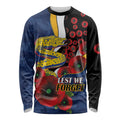 Parramatta Eels ANZAC Personalised Long Sleeve Shirt Lest We Forget Poppy Camo
