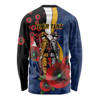 Parramatta Eels ANZAC Personalised Long Sleeve Shirt Lest We Forget Poppy Camo