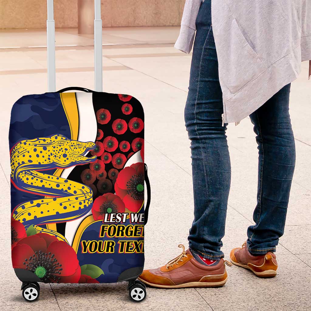 Parramatta Eels ANZAC Personalised Luggage Cover Lest We Forget Poppy Camo