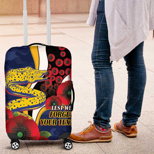 Parramatta Eels ANZAC Personalised Luggage Cover Lest We Forget Poppy Camo