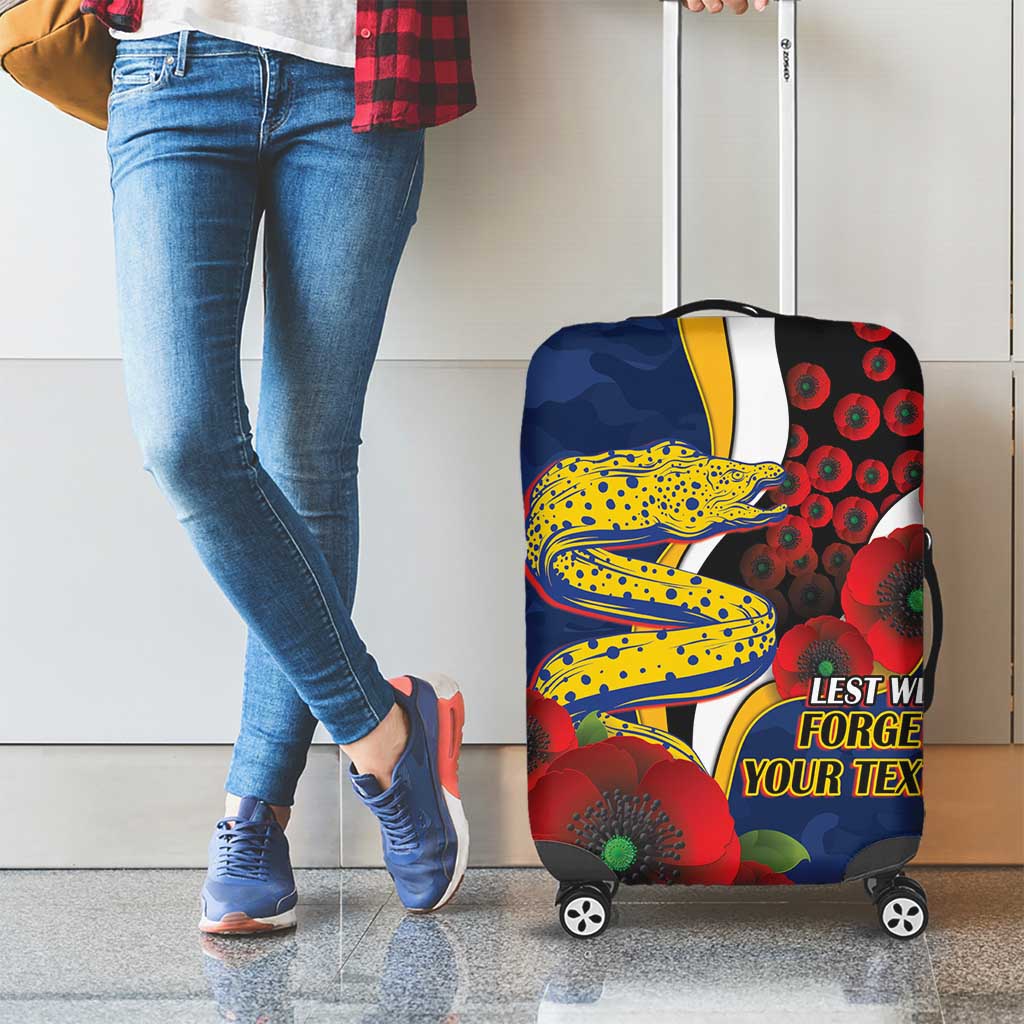 Parramatta Eels ANZAC Personalised Luggage Cover Lest We Forget Poppy Camo