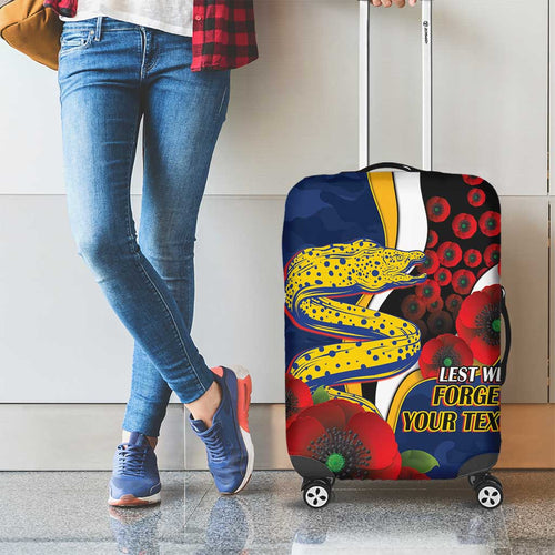 Parramatta Eels ANZAC Personalised Luggage Cover Lest We Forget Poppy Camo