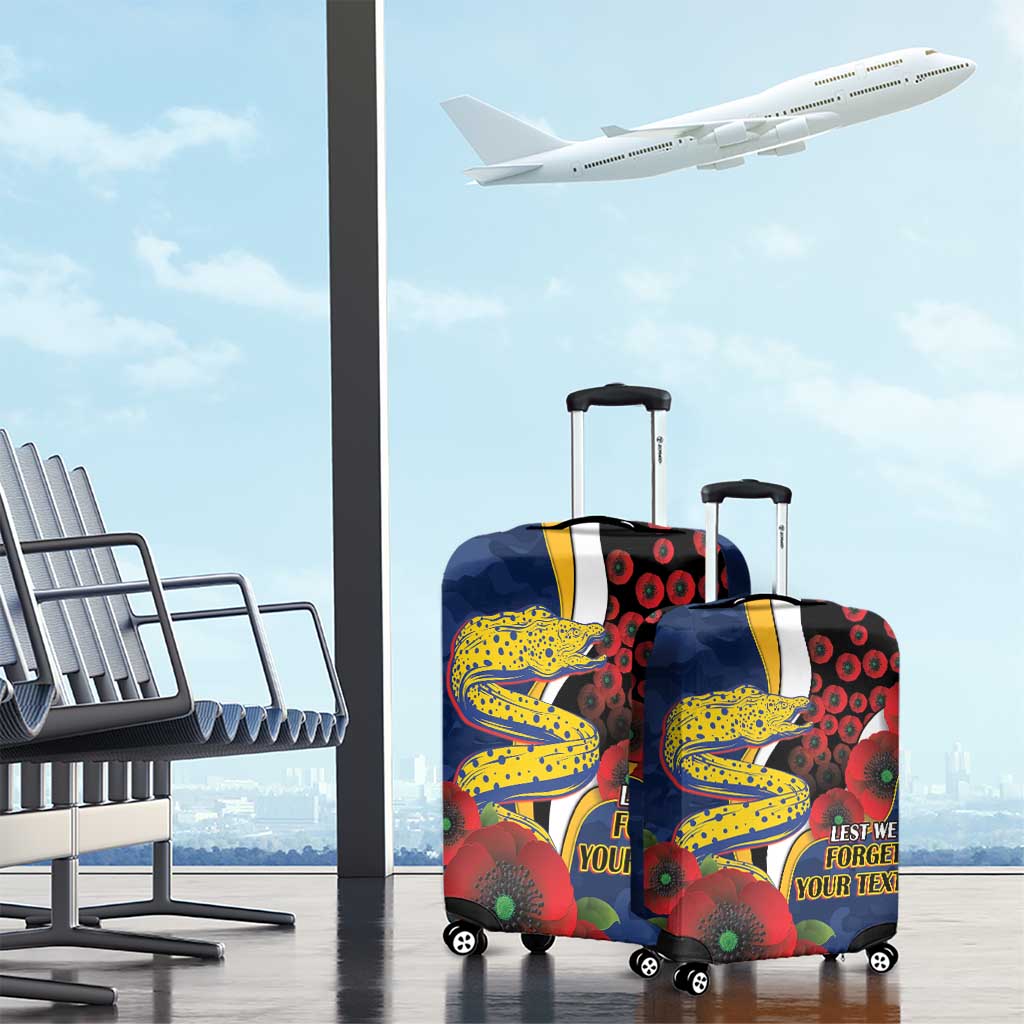 Parramatta Eels ANZAC Personalised Luggage Cover Lest We Forget Poppy Camo