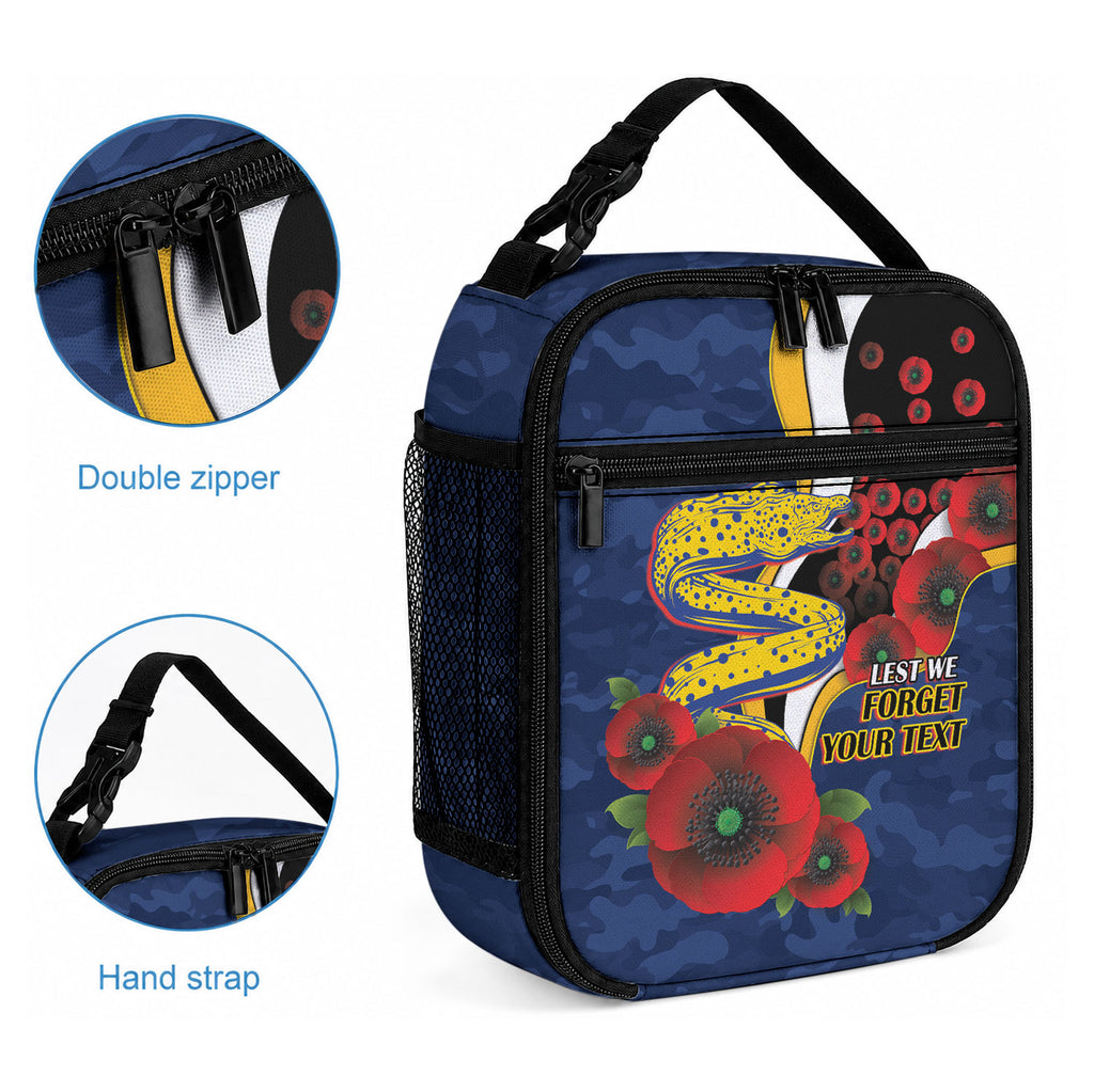 Parramatta Eels ANZAC Personalised Lunch Bag Lest We Forget Poppy Camo