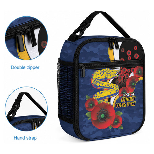 Parramatta Eels ANZAC Personalised Lunch Bag Lest We Forget Poppy Camo