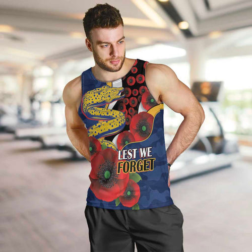 Parramatta Eels ANZAC Personalised Men Tank Top Lest We Forget Poppy Camo