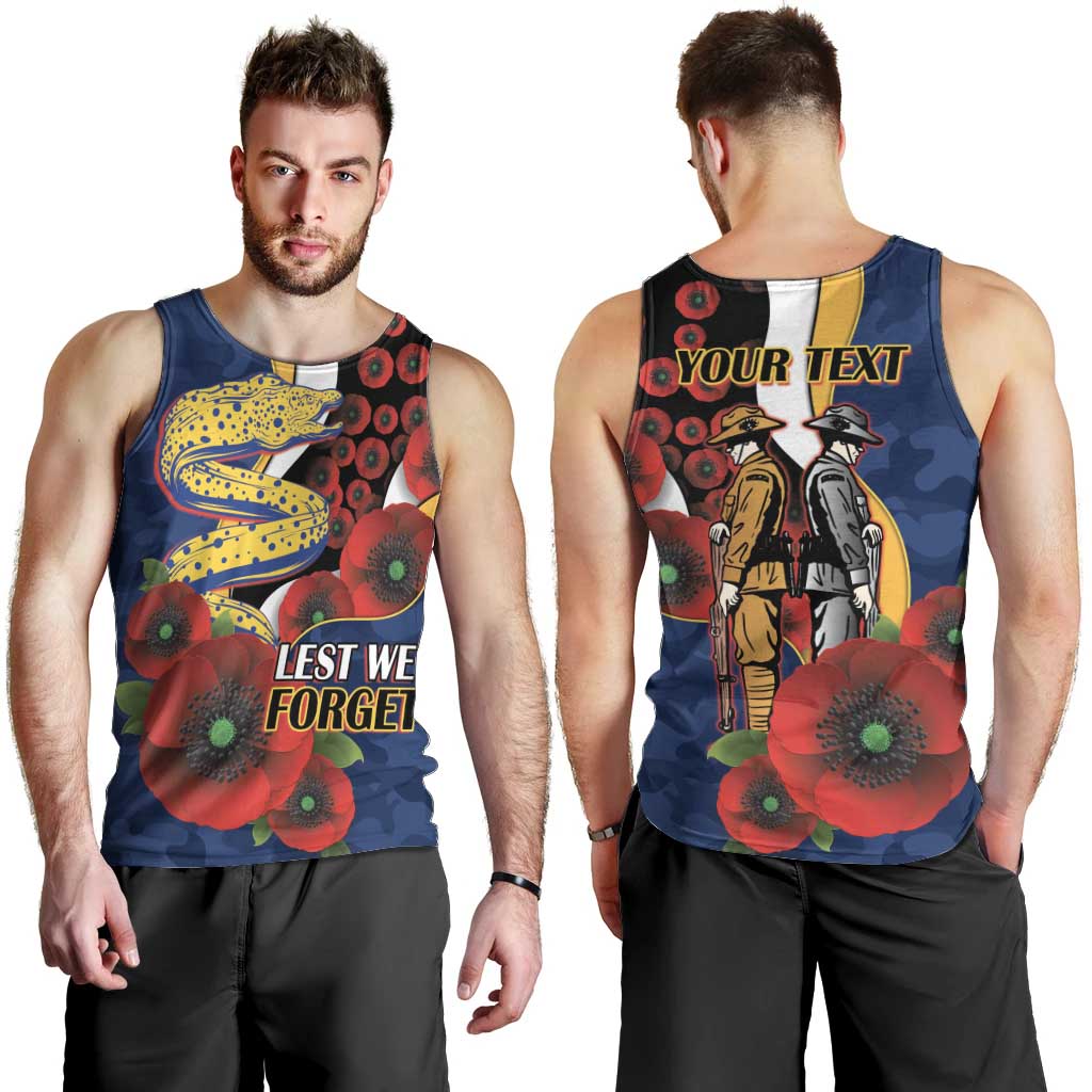 Parramatta Eels ANZAC Personalised Men Tank Top Lest We Forget Poppy Camo
