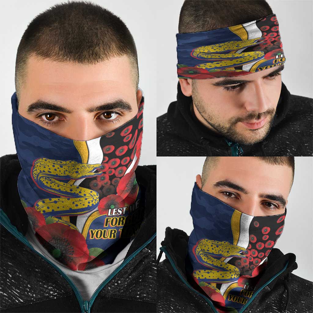 Parramatta Eels ANZAC Personalised Neck Gaiter Lest We Forget Poppy Camo