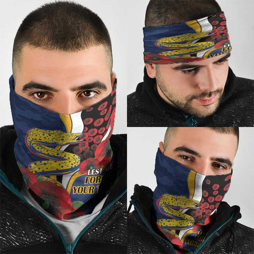 Parramatta Eels ANZAC Personalised Neck Gaiter Lest We Forget Poppy Camo