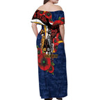Parramatta Eels ANZAC Personalised Off Shoulder Maxi Dress Lest We Forget Poppy Camo
