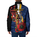 Parramatta Eels ANZAC Personalised Padded Jacket Lest We Forget Poppy Camo