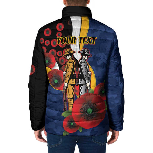 Parramatta Eels ANZAC Personalised Padded Jacket Lest We Forget Poppy Camo