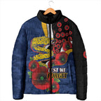 Parramatta Eels ANZAC Personalised Padded Jacket Lest We Forget Poppy Camo