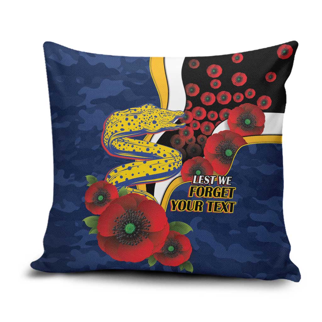 Parramatta Eels ANZAC Personalised Pillow Cover Lest We Forget Poppy Camo