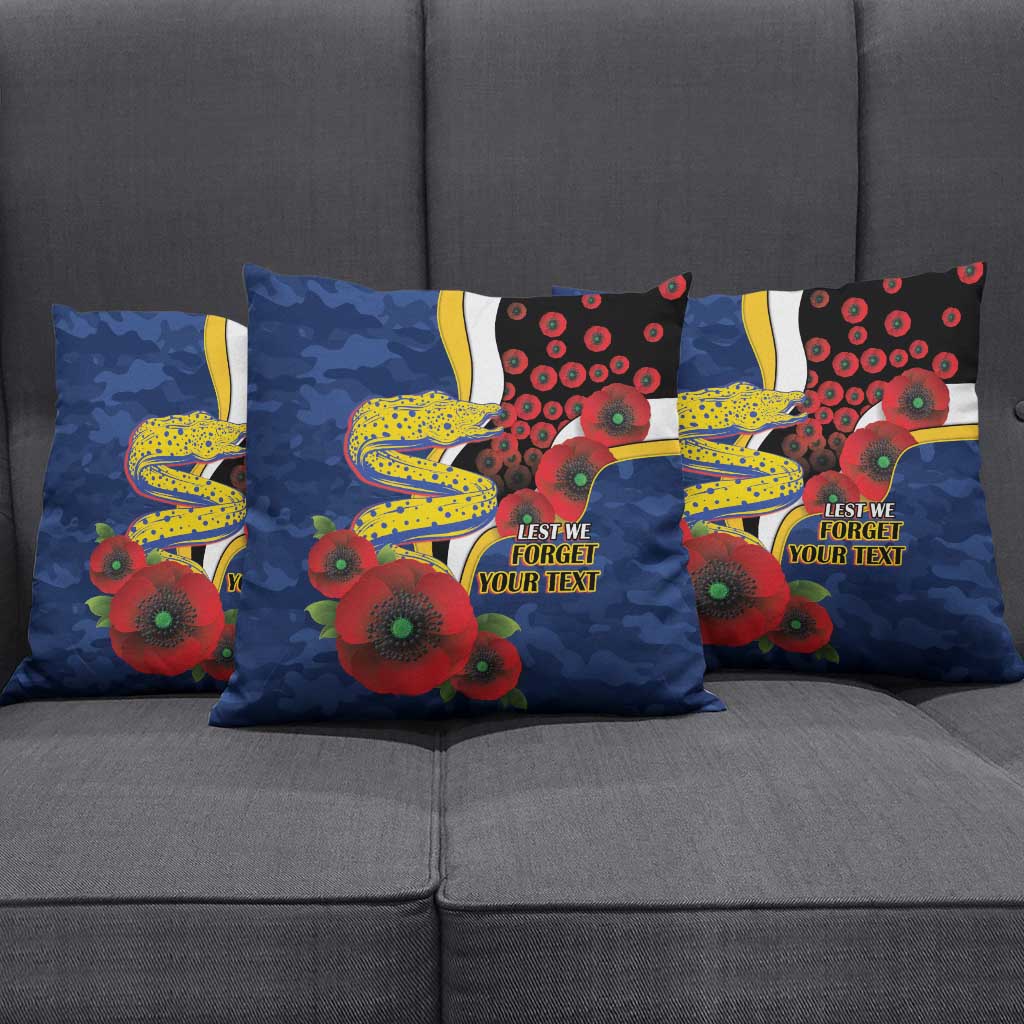 Parramatta Eels ANZAC Personalised Pillow Cover Lest We Forget Poppy Camo