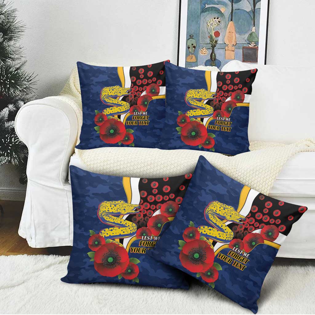 Parramatta Eels ANZAC Personalised Pillow Cover Lest We Forget Poppy Camo