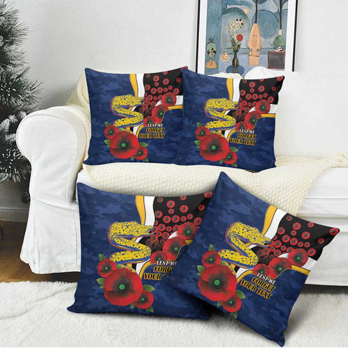 Parramatta Eels ANZAC Personalised Pillow Cover Lest We Forget Poppy Camo
