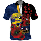 Parramatta Eels ANZAC Personalised Polo Shirt Lest We Forget Poppy Camo