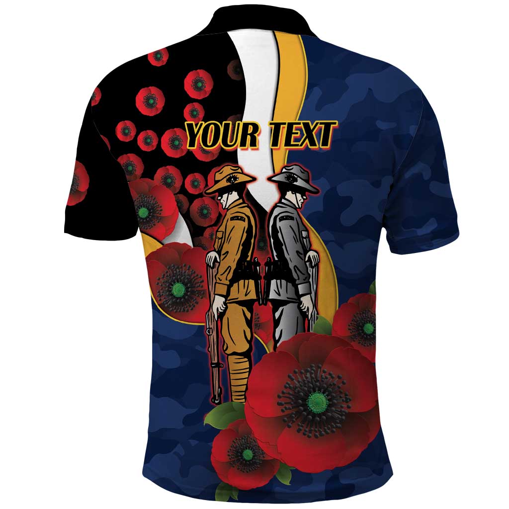 Parramatta Eels ANZAC Personalised Polo Shirt Lest We Forget Poppy Camo