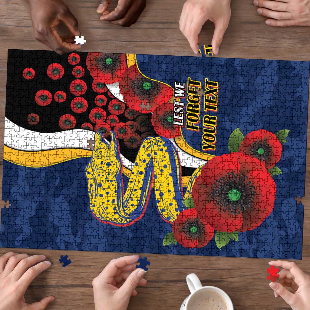 Parramatta Eels ANZAC Personalised Puzzle Lest We Forget Poppy Camo