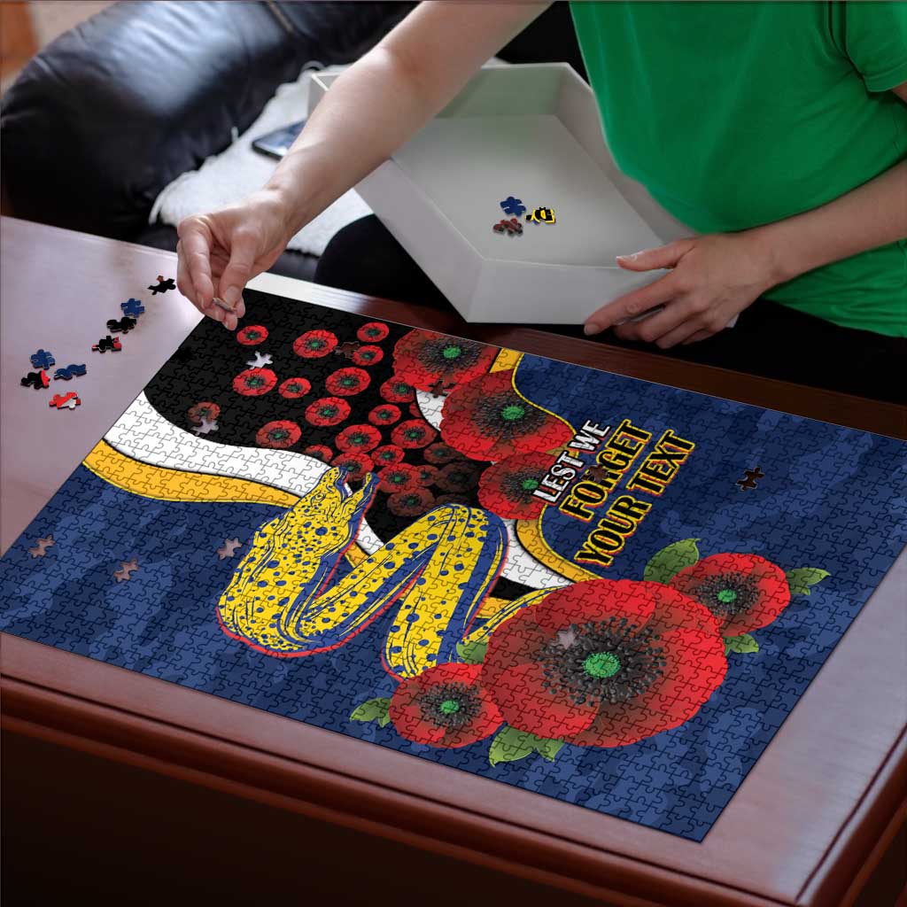 Parramatta Eels ANZAC Personalised Puzzle Lest We Forget Poppy Camo