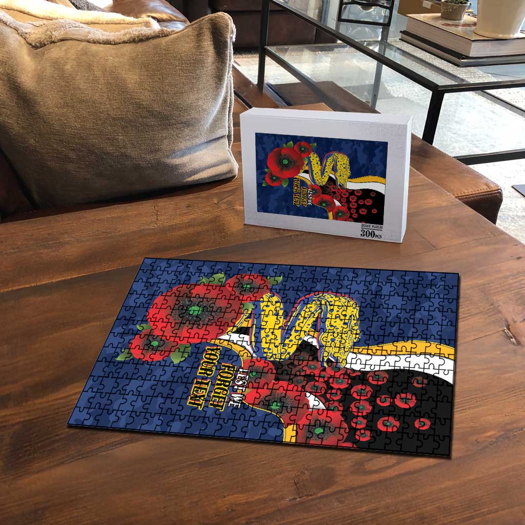 Parramatta Eels ANZAC Personalised Puzzle Lest We Forget Poppy Camo