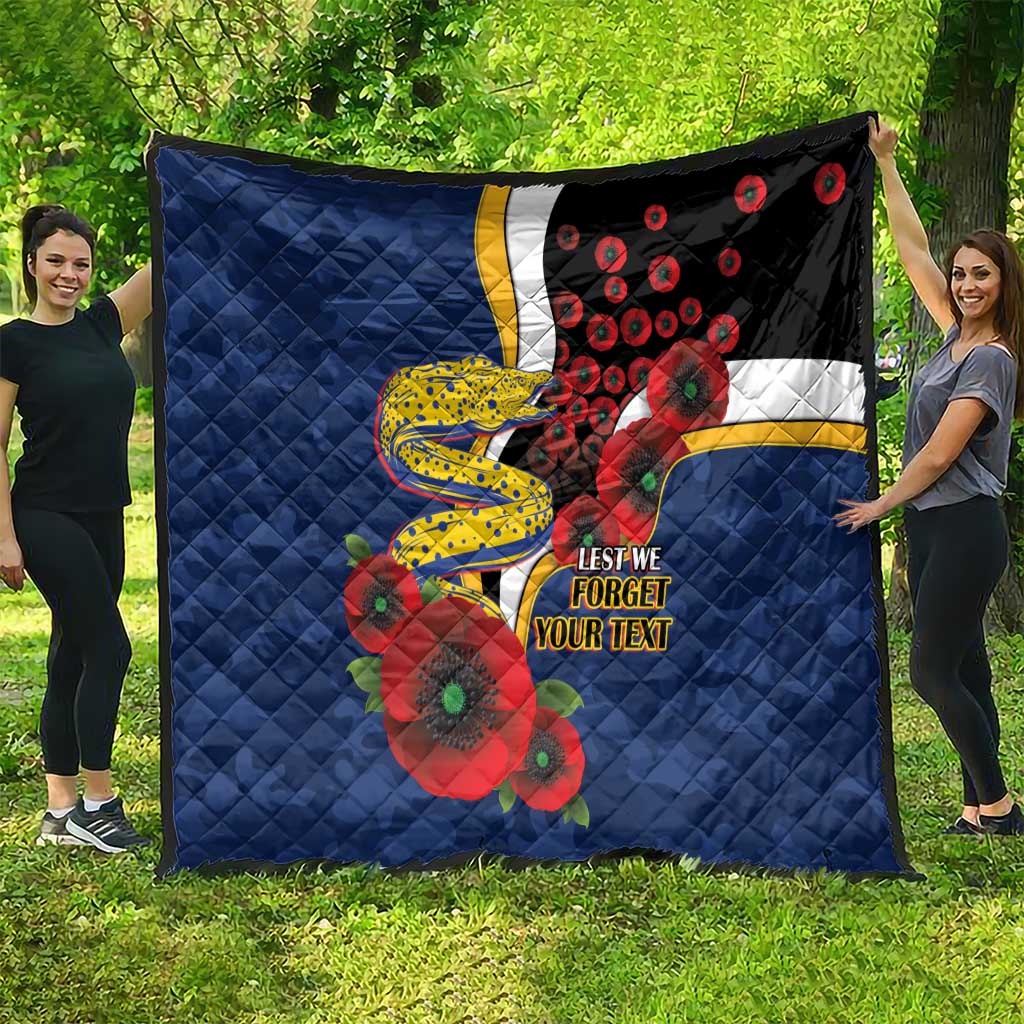 Parramatta Eels ANZAC Personalised Quilt Lest We Forget Poppy Camo