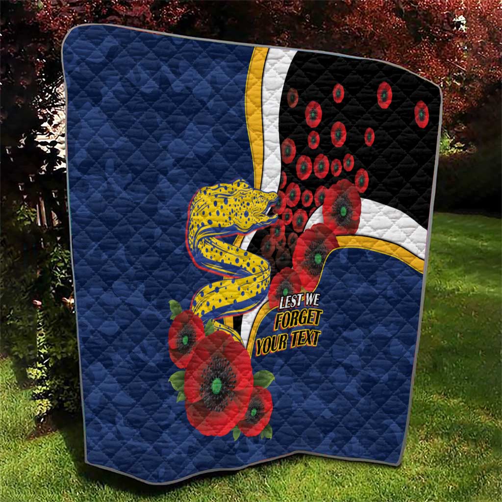 Parramatta Eels ANZAC Personalised Quilt Lest We Forget Poppy Camo