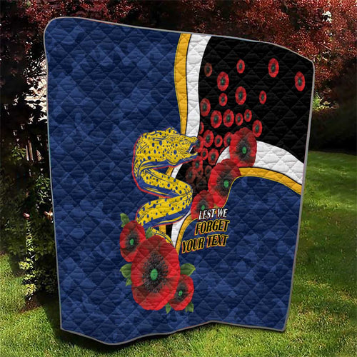 Parramatta Eels ANZAC Personalised Quilt Lest We Forget Poppy Camo
