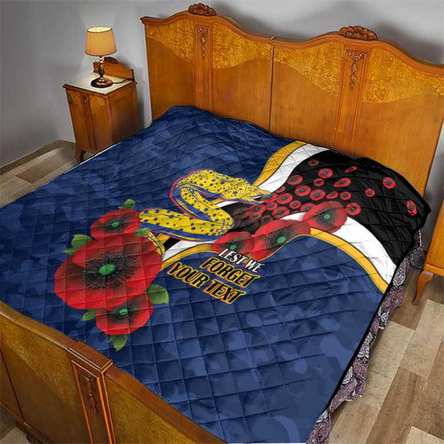 Parramatta Eels ANZAC Personalised Quilt Lest We Forget Poppy Camo