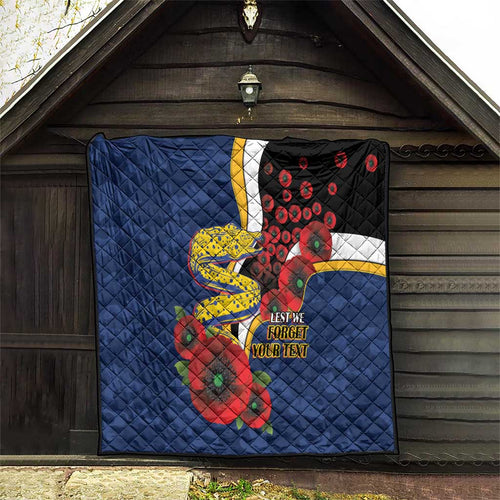 Parramatta Eels ANZAC Personalised Quilt Lest We Forget Poppy Camo