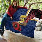 Parramatta Eels ANZAC Personalised Quilt Lest We Forget Poppy Camo