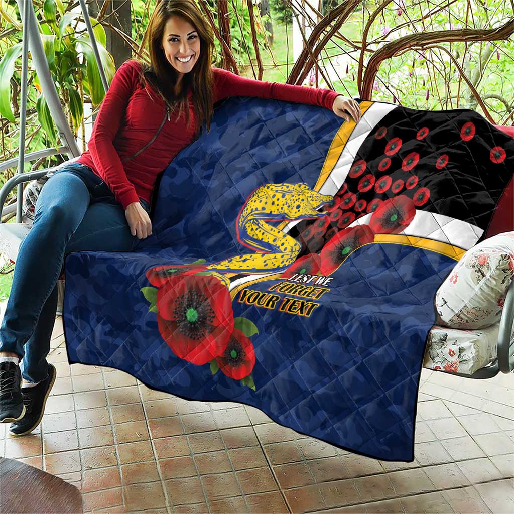 Parramatta Eels ANZAC Personalised Quilt Lest We Forget Poppy Camo