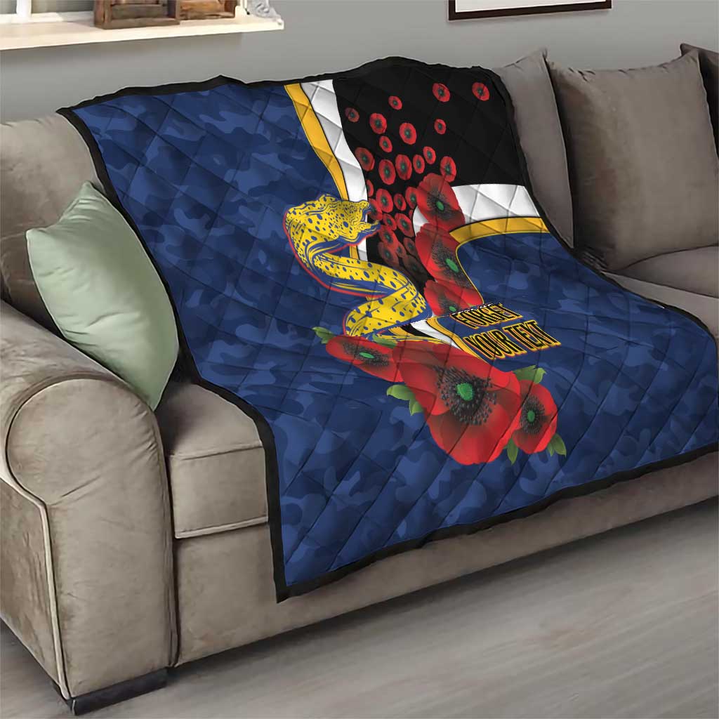 Parramatta Eels ANZAC Personalised Quilt Lest We Forget Poppy Camo