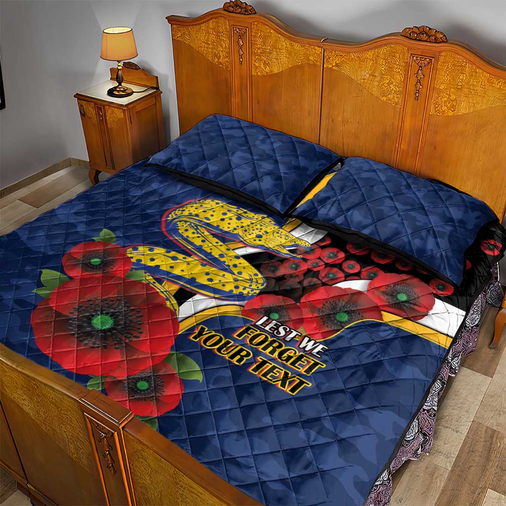 Parramatta Eels ANZAC Personalised Quilt Bed Set Lest We Forget Poppy Camo