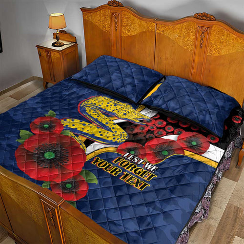 Parramatta Eels ANZAC Personalised Quilt Bed Set Lest We Forget Poppy Camo