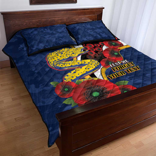 Parramatta Eels ANZAC Personalised Quilt Bed Set Lest We Forget Poppy Camo