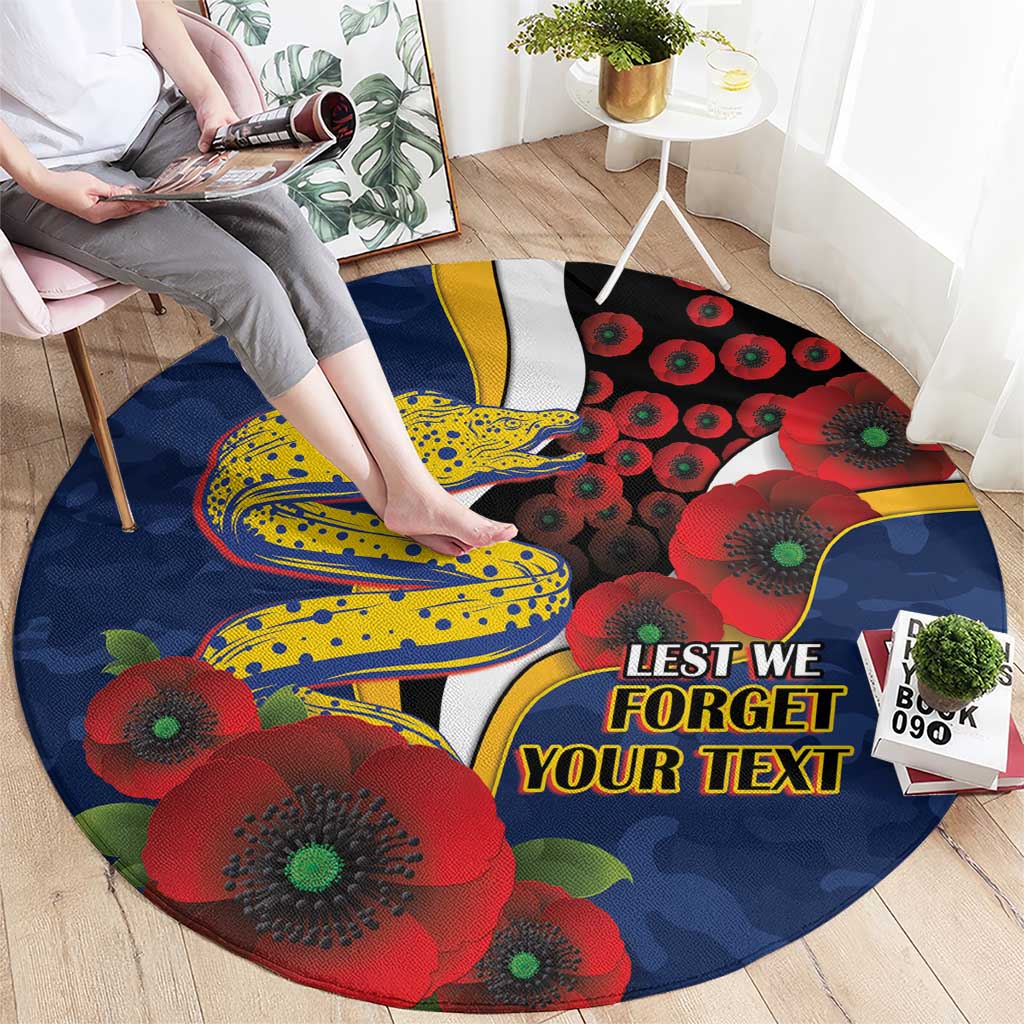 Parramatta Eels ANZAC Personalised Round Carpet Lest We Forget Poppy Camo
