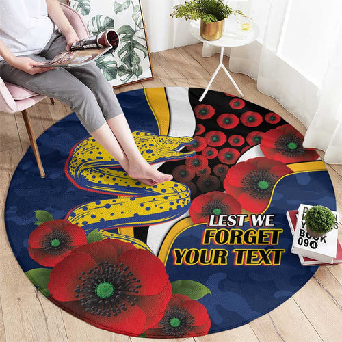 Parramatta Eels ANZAC Personalised Round Carpet Lest We Forget Poppy Camo