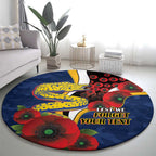 Parramatta Eels ANZAC Personalised Round Carpet Lest We Forget Poppy Camo