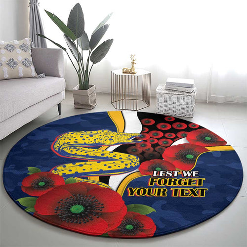 Parramatta Eels ANZAC Personalised Round Carpet Lest We Forget Poppy Camo