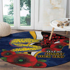 Parramatta Eels ANZAC Personalised Round Carpet Lest We Forget Poppy Camo