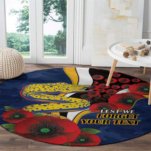 Parramatta Eels ANZAC Personalised Round Carpet Lest We Forget Poppy Camo