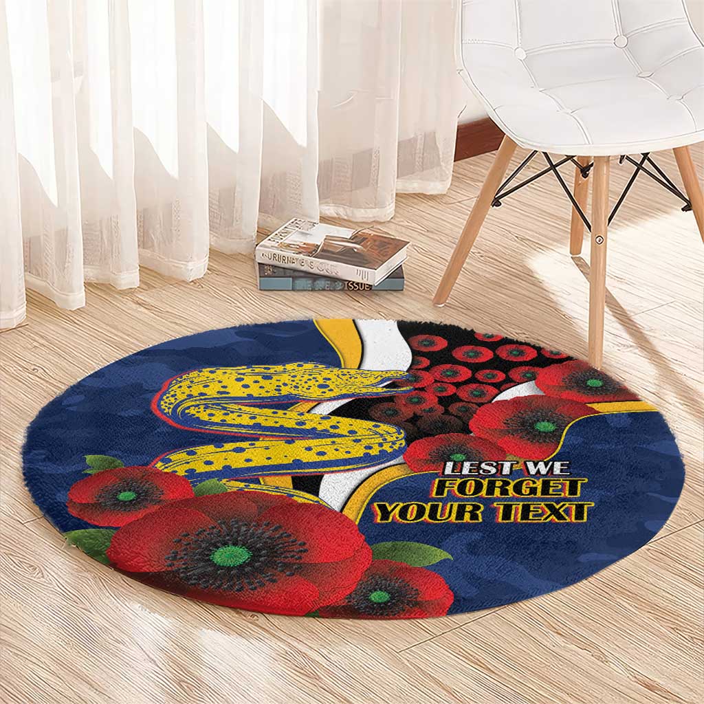 Parramatta Eels ANZAC Personalised Round Carpet Lest We Forget Poppy Camo