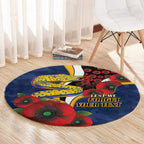 Parramatta Eels ANZAC Personalised Round Carpet Lest We Forget Poppy Camo