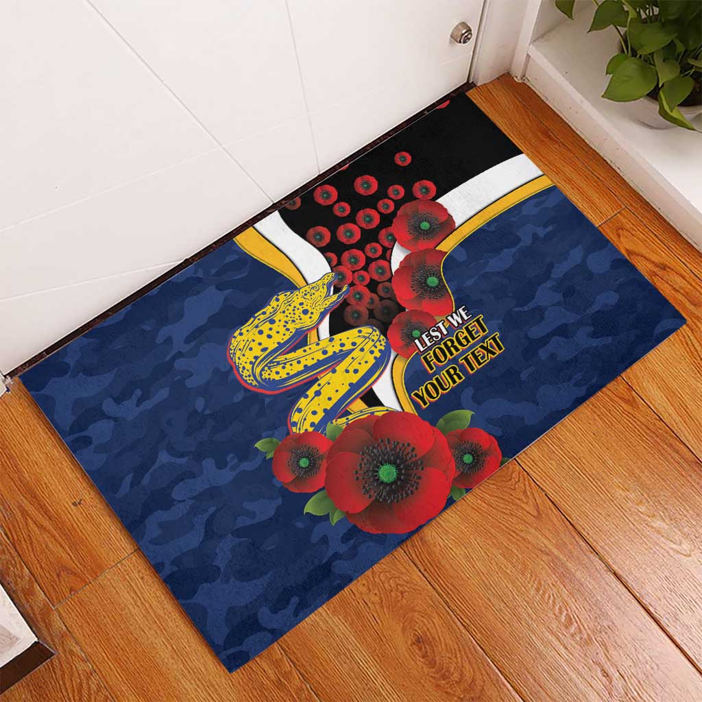 Parramatta Eels ANZAC Personalised Rubber Doormat Lest We Forget Poppy Camo